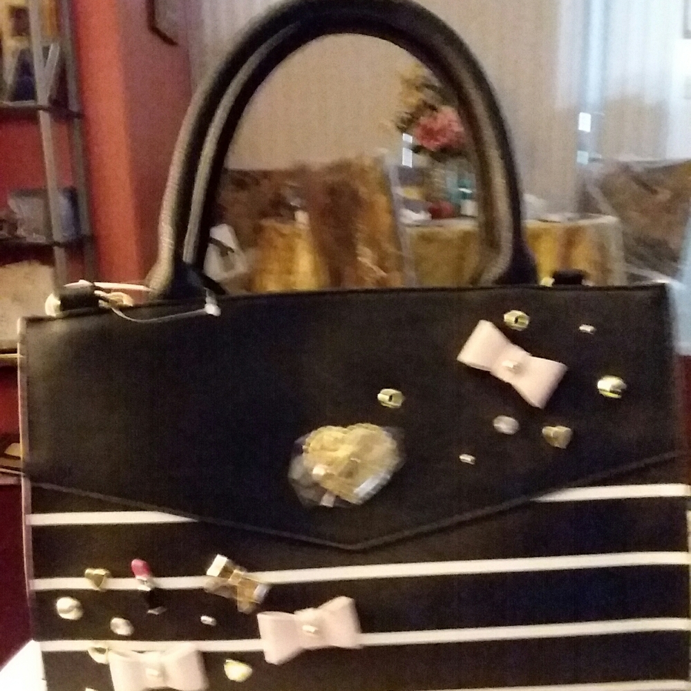 Betsey Johnson Black Purse with accents